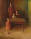 Familienbild", 1923 by Johann Wilhelm von Tscharner, oil on canvas, sold Dec 2014