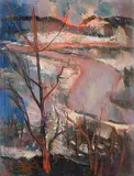 Winter im Limmattal", 1932 by Otto Baumberger, oil on canvas, sold Dec 2014