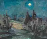 Kleine Mondlandschaft", 1945 by Otto Baumberger, oil on canvas, sold Dec 2014