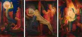 Tryptichon by Otto Baumberger, oil on panel, sold Dec 2014