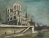 Paris, Blick auf Notre Dame, um 1939 by Wilfrid Moser, oil on paper, sold Dec 2014