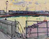Der Hafen von Orly, 1955 by Rudolf Zender, oil on canvas, sold Dec 2014