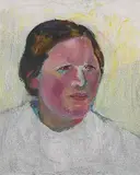 Portrait einer Bauersfrau mit dunkelbraunem Haar by Louis Moilliet, oil, sold Dec 2014