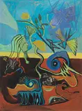 Surrealistische Komposition by Serge Brignoni, gouache, offered Dec 2014