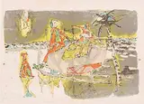 Der Hornschlitten by Alois Carigiet, 1964, color lithograph, offered Dec 2014