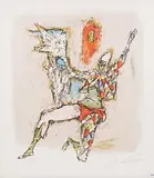 Clown und Falke by Alois Carigiet, 1968, color lithograph, offered Dec 2014