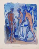Drei männliche Akte by Thomas Ernst Gubler, gouache, sold Dec 2014