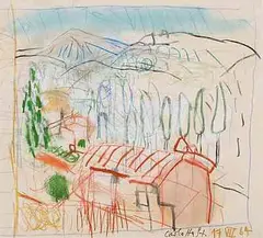 Landschaft by Carlotta Stocker, 1964, pastel, sold Dec 2014