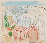 Landschaft by Carlotta Stocker, 1964, pastel, sold Dec 2014