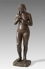 Zöpfeflechtendes Mädchen by Karl Geiser, 1928, bronze, sold Dec 2014