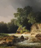 Wildbach im Sturm by August Rosenthal, oil on canvas, offered Sep 2014