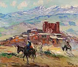Dorf in Nordafrika by Henri Jean Pontoy, oil on canvas, offered Sep 2014