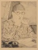 Autoportrait au chat by Tsuguharu (leonard) Foujita, 1927, drypoint, sold Sep 2014