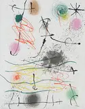 Frontispice aus: "Quelques fleurs pour des amis by Joan Miró, 1964, color lithograph, sold Sep 2014