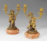 Frankreich, Louis XVI-Stil, 19.Jh by 1 Paar Tischleuchter, bronze, offered Sep 2014