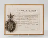 Italien, um 1810 by Schmuckreliquiar mit Authentik, engraving, sold Sep 2014
