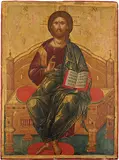 Kreta, 15.Jh by Thronender Pantokrator, tempera, offered Sep 2014