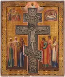 Russisch, um 1800 (Kreuz) bzw by Staurothek-Ikone "Kreuzigung Christi", tempera, sold Sep 2014