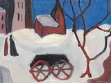 Kirchgang im Winter, 1959 by Toni Gebert, oil on canvas, offered Sep 2014