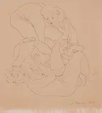 Familie by Hans Erni, 1942, ink, sold Sep 2014