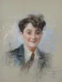 Portrait eines jungen Mannes by Lucien Lévy-Dhurmer, 1927, pastel, offered Sep 2014
