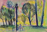 Im Park by Carl junior Liner, 1940, watercolor, sold Sep 2014