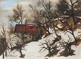 Bauernhaus im Winter by Charles Menge, 1942, gouache, sold Sep 2014