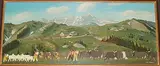 Alpaufzug, um 1974 by Christian Vetsch, oil on board, sold Sep 2014