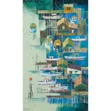 Cityscape by Lowell Hecking, 1959, oil on canvas, sold Mar 2024