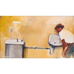 Drinking Fountain by Eddie Samuels, 1965, oil on canvas, sold Mar 2024