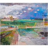 Beach Parking by John Evans, 1997, oil on canvas, sold Mar 2024