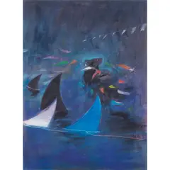 Untitled by Ron Westman, oil on paper, sold Mar 2024