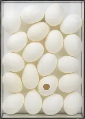 20 Eggs by Krista Van Ness, 1996, mixed media, sold Mar 2024