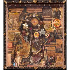 Untitled by Wayne Kenyon Nowack, mixed media collage box construction, sold Mar 2024