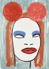 Portrait of a Woman by Conrad Botes, monotype, sold May 2026