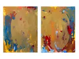 Abstract Expressionist Composition Diptych by Robert O'Meara, Oil on Canvas, sold Jun 2025