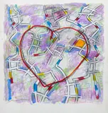 Abstract Heart by Domenick Capobianco, Mixed Media on Paper, sold Jun 2025