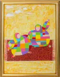 Petit Tapis #4 by Kayo Lennar, 1999, Oil on Canvas, sold Jun 2025