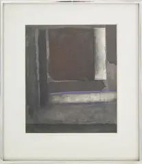 Untitled (Black and Purple Composition) by Esteban Vicente, Mixed Media on Paper, sold Jul 2025