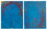 Abstract Composition in Blue Diptych by Robert O'Meara, Oil on Canvas, sold Jul 2025