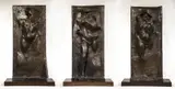 Triptych I: Emerging Figure I by Michael Ayrton, Bronze and copper wire, mounted on wood plinths Each panel, offered Jul 2019