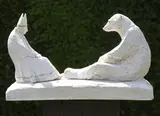 Bishop and Bear Marble Resin 40cm high, 70cm wide, 30cm deep On view at: The Sculpture Park by Tessa Campbell Fraser, Marble Resin, offered Jul 2019