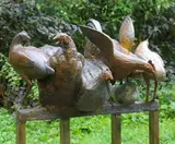 Pecking Order by Geraldine Knight, Bronze; unique, sold Jul 2019
