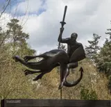 St George Wood 137cm high, 136cm wide, 79cm deep On view at: The Sculpture Park Please note the estimate £3000-5000, the printed catalogue is correct by Martin Scorey, Wood, offered Jul 2019