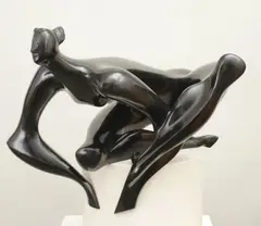 Double Jointed Bronze on a Marble Base Signed and numbered, from an edition of 9 70cm high excluding base On view at: The Sculpture Park by Isaac Kahn, Bronze on a Marble Base, sold Jul 2019