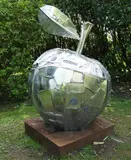 Large Apple with Grey Stainless Steel and Mosaic 170cm high, 110cm wide, 105cm deep On view at: The Sculpture Park by Hilary Cartmel, Steel and Mosaic, sold Jul 2019