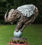 Elephant on Ball Bronze by Jim Unsworth, Bronze, offered Jul 2019