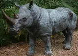 White rhinoceros Patinated bronze 270cm long On view at: The Sculpture Park by John Cox, Patinated bronze, offered Jul 2019