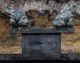 Stand off Toads Ceramic; unique 69cm high, 94cm wide, 29cm deep On view at: The Sculpture Park by Brendan Hesmondhalgh, Ceramic; unique, offered Jul 2019