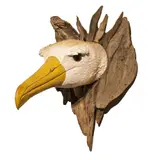 Albatross Head Ceramic mounted on driftwood; unique 47cm high, 35cm wide, 45cm deep On view at: The Sculpture Park by Gail Dooley, Ceramic mounted on driftwood; unique, offered Jul 2019